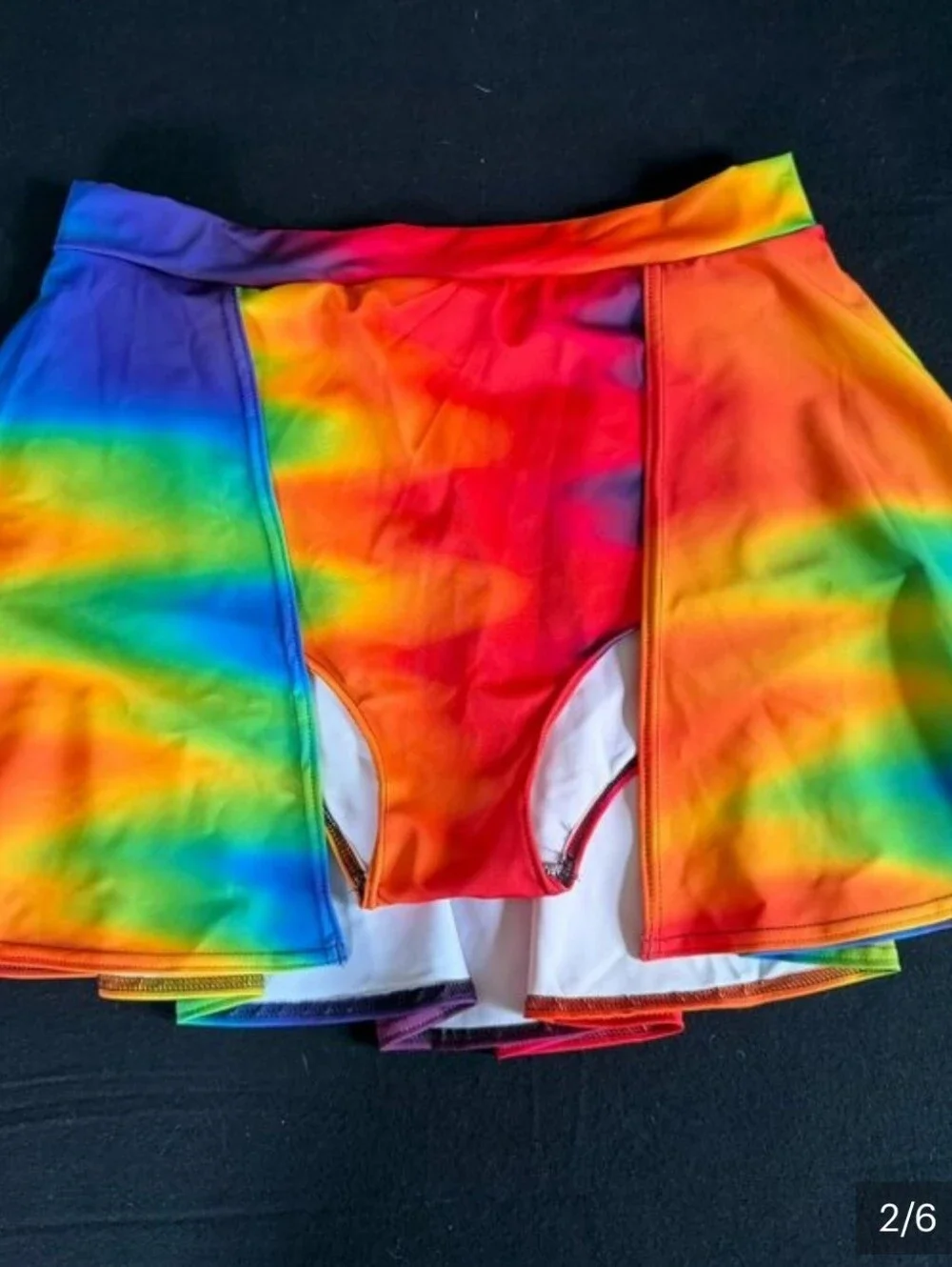 Rainbow Overflow Backside Shorts Skirt